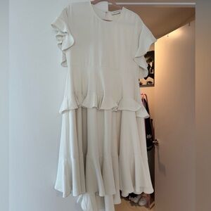 pleated dress asymmetrical Olympia Asymmetrical Pleated Maxi Dress S / Olive Green main image 0